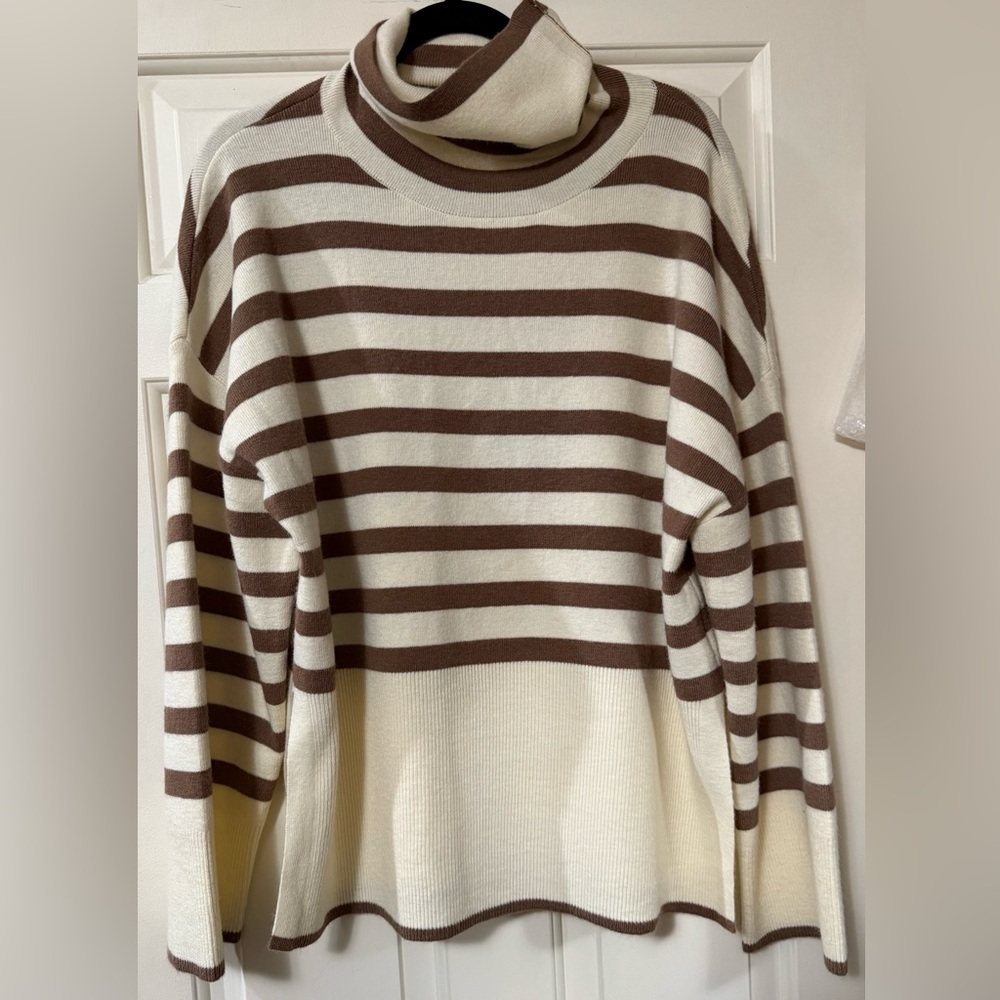 Charlie Paige Brown and Cream Striped Sweater